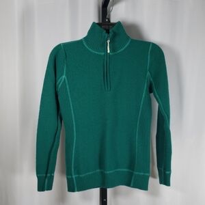 L.L.‎ Bean Green 1/4 Zip Pullover Sweater - SZ XS
